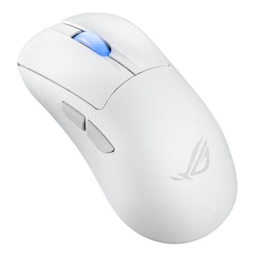 Asus ROG Keris II Ace Wireless Lightweight Gaming Mouse, Wired/Wireless/Btooth, AimPoint Pro Sensor, Polling Rate Booster, 42000 DPI, RGB, White