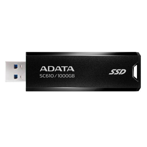 Adata SC610 1TB Pocket Size External SSD, USB 3.2 Gen2 Type-A, Capless Retractable Design, Key Ring