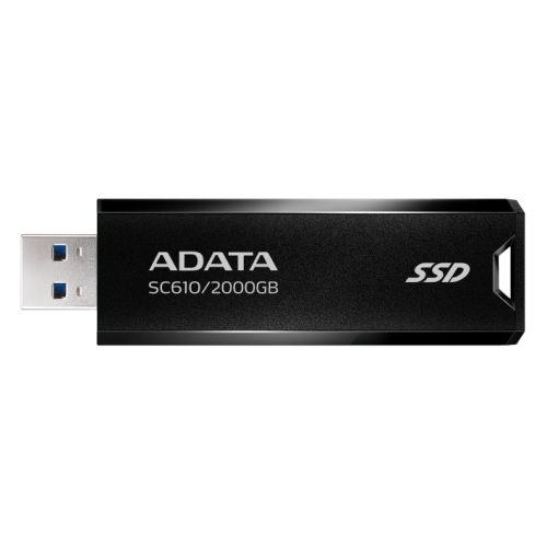 Adata SC610 2TB Pocket Size External SSD, USB 3.2 Gen2 Type-A, Capless Retractable Design, Key Ring