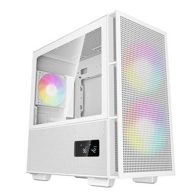 DeepCool CH360 Digital Gaming Case White, Mid Tower with Tempered Glass Side Window Panel, Advanced Cooling, USB 3.0/USB-C Ports, Pre-Installed Fans, Micro ATX/Mini-ITX