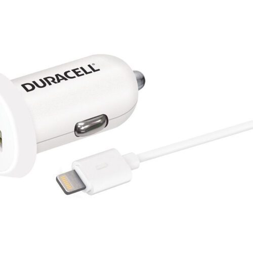 Duracell In-Car 2.4A Charger+MFi Lightning Cable