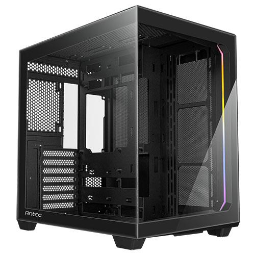 Antec C5 Dual Chamber Gaming Case w/ Glass Side & Front, ATX, No Fans, ARGB Strip, USB-C, Asus BTF Compatible, Black