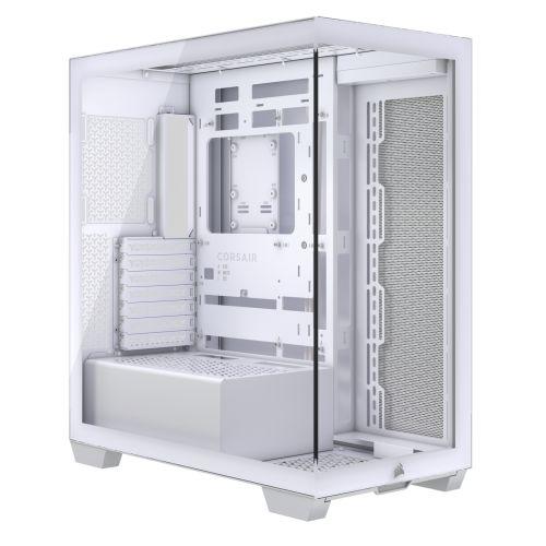 Corsair 3500X Gaming Case w/ Glass Side & Front, E-ATX, No Fans, USB-C, Asus BTF Compatible, White