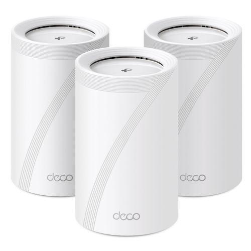 TP-LINK (DECO BE65) BE9300 Tri-Band Whole Home Mesh Wi-Fi 7 System, 3 Pack, 4x 2.5G Ports, MLO, Wireless/Wired Combined Backhaul