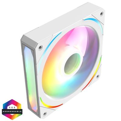 CIT Lightning 120mm Three-Sided Infinity ARGB White 3-Pin PC Cooling Fan – High-Performance RGB Case Fan