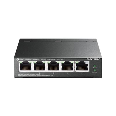 TP-Link TL-SF1005LP 5-Port 10/100 Desktop Switch with 4-Port PoE+