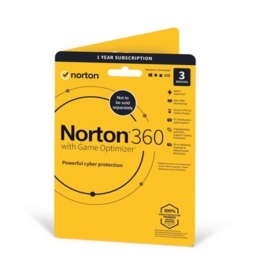 Norton 360 with Game Optimizer 2022, Antivirus for 3 Devices, 1-year subscription Includes VPN, Dark Web Monitoring, Password Manager, 50GB of Cloud Storage, PC/Mac/iOS/Android, Activation Code by email – ESD