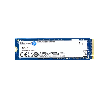 Kingston NV3 (SNV3S/1000G) 1TB NVMe SSD, M.2 Interface, PCIe Gen4, 2280, Read 6000 MB/s, Write 4000 MB/s, 3 Year Warranty