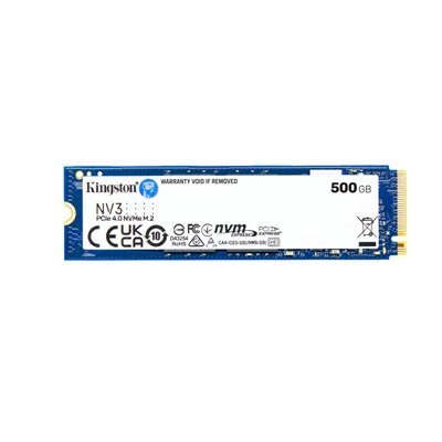 Kingston NV3 (SNV3S/500G) 500GB NVMe SSD, M.2 Interface, PCIe Gen4, 2280, Read 6000 MB/s, Write 2200 MB/s, 3 Year Warranty