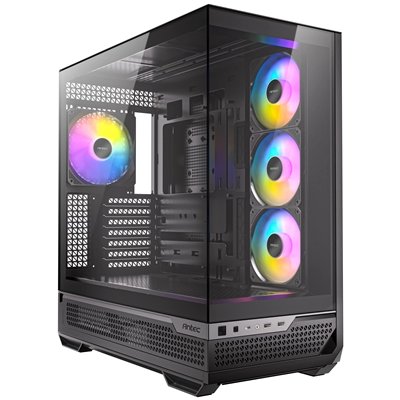 Antec C7 ARGB Mid Tower Tempered Glass PC Gaming Case – Black, 3x 120mm & 1x 140mm ARGB Fans, USB 3.2 Gen2, EATX/ATX/mATX/mITX Support