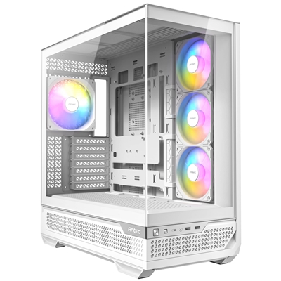 Antec C7 ARGB Mid Tower Tempered Glass PC Gaming Case – White, 3x 120mm & 1x 140mm ARGB Fans, USB 3.2 Gen2, EATX/ATX/mATX/mITX Support