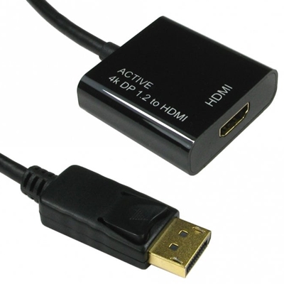 15CM DISPLAY PORT V1.2 – HDMI ACTIVE ADAP 4K BLACK