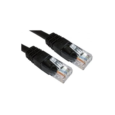 RJ45 (M) to RJ45 (M) CAT6 0.25m Black OEM Moulded Boot Copper UTP Network Cable