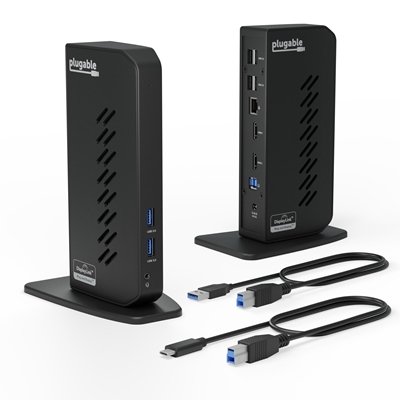 Plugable UD-3900Z USB-A/USB-C Dual Monitor Universal DisplayLink Certified Docking Station