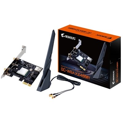 Gigabyte GC-WBAX2400R Realtek WiFi 6 AX200 2400Mbps Dual Band Wireless PCI-Express Card and Bluetooth 5.3 c/w AORUS High Performance Antenna