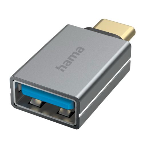 Hama USB 3.2 Gen1 OTG Adapter, USB-C Male to USB-A Female, 5Gbps, Aluminium