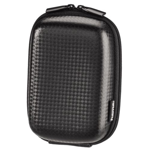 Hama Hardcase 60L Carbon Style Compact Camera Case, Belt Loop, Neck Strap, Black, 7 x 4 x 11 cm Compartment