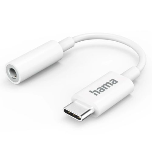 Hama USB Type-C Male to 3.5mm Jack Female Adapter, White