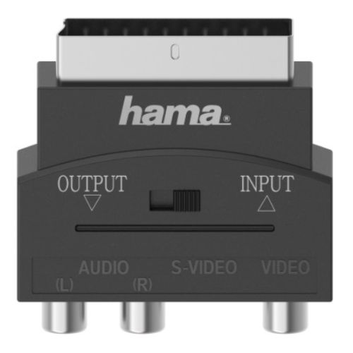 Hama Video Adapter – Scart Male to S-VHS Socket / 3x RCA Sockets, IN/OUT Switch