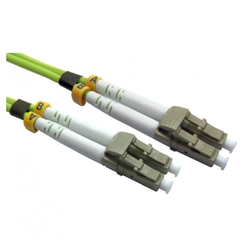 Spire OM5 LC-LC Multimode Fibre Optic Cable, 2 Metres, Lime Green