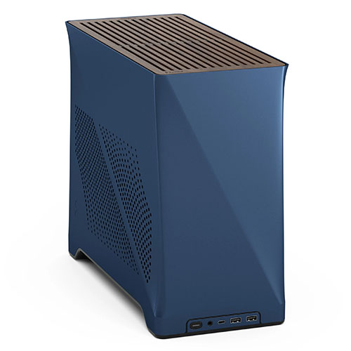 Fractal Design Era 2 ITX (Midnight Blue) Compact Case w/ Walnut Top, Mini ITX, Requires SFX/SFX-L PSU, 2 Fans, 3-Slot GPU & 280mm Radiator Support, USB-C