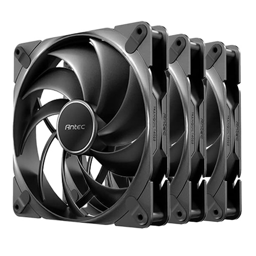 Antec Tranquil 120 PWM 12cm Case Fans (3-Pack), Fluid Dynamic Bearing, Daisy-Chain 4-Pin, 400-2000 RPM, Black