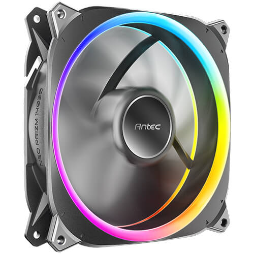 Antec Neo Prizm T3 140 ARGB PWM 14cm Case Fan, 30mm Thick, Hydro Bearing, 600-1500 RPM, Black