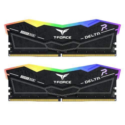 Team T-Force Delta RGB 32GB Kit (2 x 16GB), DDR5, 6000MHz (PC5-48000), CL30, ECC, XMP 3.0, PMIC, DIMM Memory, Black