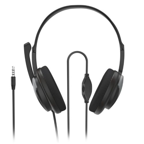 Hama (HS-P100 V2) Ultra-lightweight Headset, 3.5mm Jacks, Y-adapter, Padded Ear Pads, Inline Controls