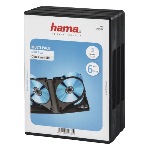 Hama 3x 6 DVD/Blu-Ray Jewel Cases, 6 Discs per case, Black