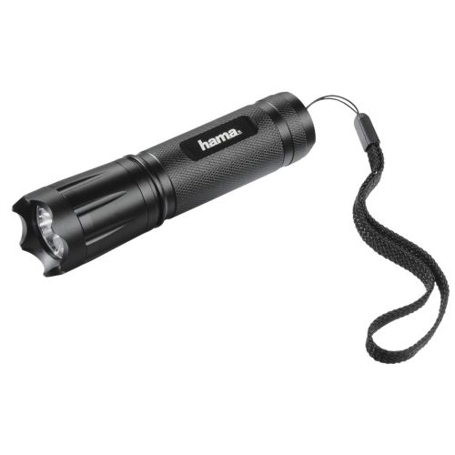 Hama Classic C-118 100 Lumen LED Torch, 110m Range, IP54 Splash/Dust Proof, Black