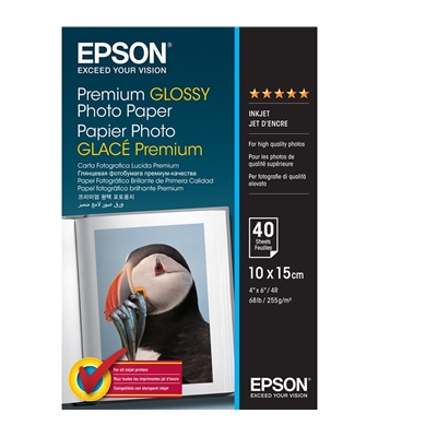 Epson 255gsm 10x15cm Premium Glossy Photo Paper 40 Sheets