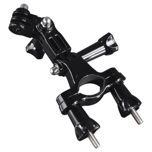 Hama (Small) Pole/Handlebar Mount for GoPro and Action Cameras, 3-Way Pivot Arm, Fits Diameter 1.6 – 4 cm