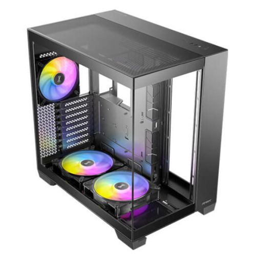 Antec C8 ARGB Gaming Case w/ Glass Side & Front, E-ATX, 3x ARGB Fans, ARGB PWM Fan Hub, Dual Chamber, Mesh Panels, USB-C, Black