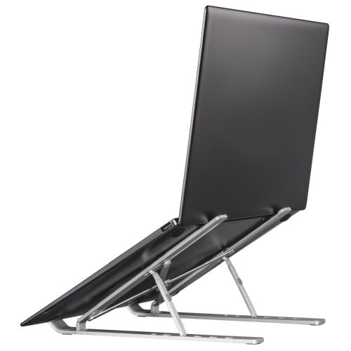 Hama Aluminium Folding Laptop Stand, Adjustable Incline, Laptops up to 15.6″, Carry Pouch