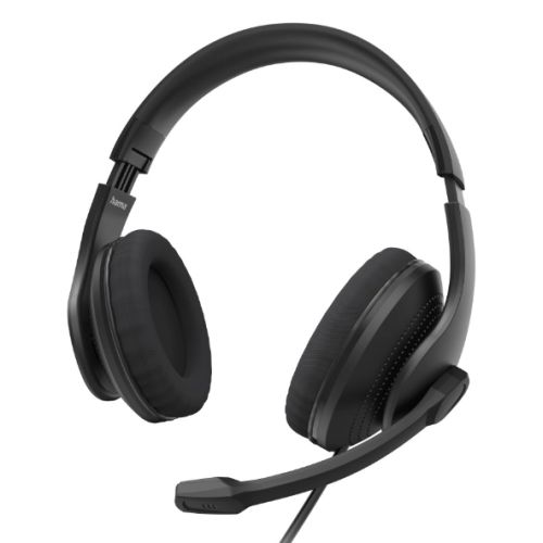 Hama (HS-USB300 V2) Lightweight Office Headset with Boom Mic, USB-A, Breathable Mesh, In-line Controls