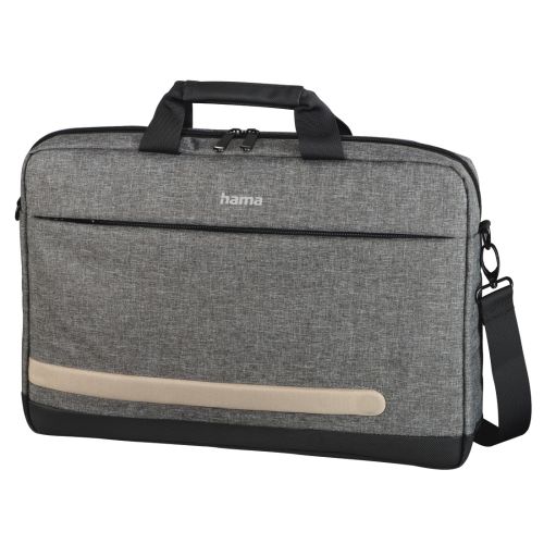 Hama Terra Laptop Bag, Up to 15.6″, Padded Compartment, Spacious Front Pocket, Tablet Pocket, Trolley Strap, Grey