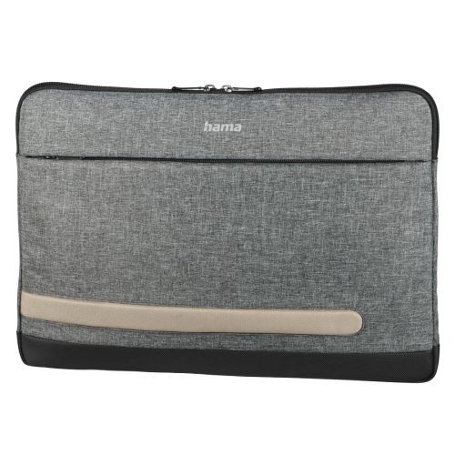 Hama Terra Laptop Sleeve, Up to 13.3″, Padded Compartment, Front Pocket, Grey