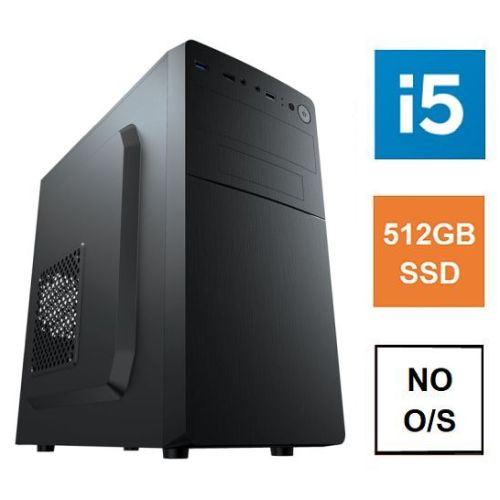 Spire MATX Tower PC, Vida Business Case, i5-12400, 8GB 3200MHz, 512GB SSD, Corsair 550W, No Optical, KB & Mouse, No Operating System