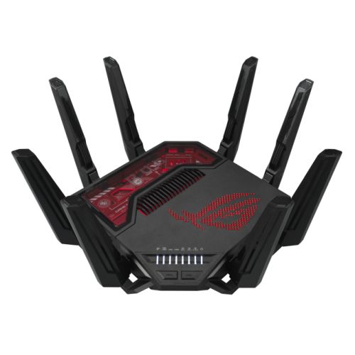 Asus (ROG Rapture GT-BE19000) BE19000 Tri-Band Wi-Fi 7 Gaming Router, 2x 10G Ports, 2.5G WAN, Game Acceleration, AiMesh, RGB Lighting