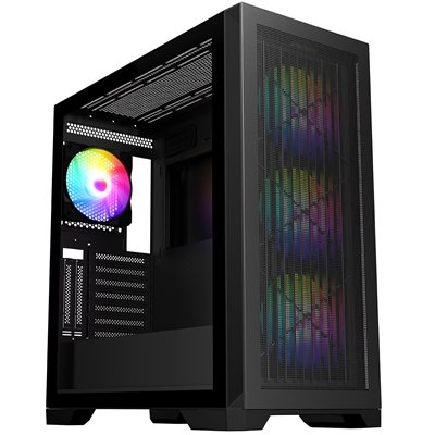 CRONUS Phanes Gaming PC Case, Mid Tower with Tempered Glass, ARGB Lighting, Enhanced Connectivity, and Superior Airflow, ATX, Micro ATX, Mini-ITX, and E-ATX