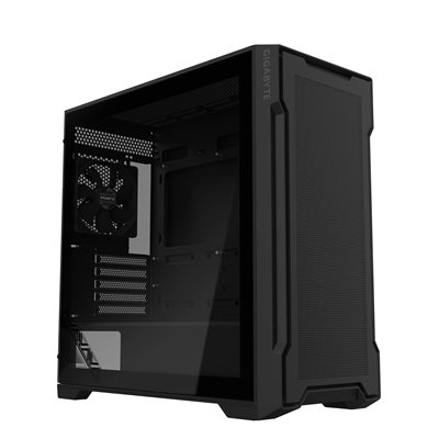 Gigabyte C102 GLASS Mid Tower PC Case – Black, Tempered Glass Side Panel, Optimized Airflow, Dual USB 3.0 Ports, Supports Liquid Cooling Up to 360mm