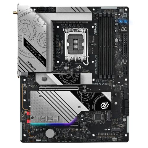 ASRock Z890 TAICHI LITE Intel 1851 Socket Motherboard, ATX, 4x DDR5 Slots, 6x M.2 Sockets, 3x USB-C Port, Fitted I/O Shield, 5GbE LAN, Wi-Fi 7, 1x HDMI Port / 2x USB-C (USB4)