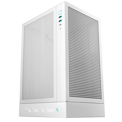 Deepcool CH170 Digital White Mini-ITX Case – High Airflow, Tempered Glass Side Panel, Supports Water Cooling, Ultra-Quiet Operation, Compact Design for Efficient Space Management