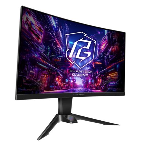 Asrock 27″ Phantom Gaming QHD Curved Gaming Monitor (PG27QRT1B), 2560 x 1440, 1ms, 2 HDMI, DP, 180Hz, 95% DCI-P3, FreeSync, VESA