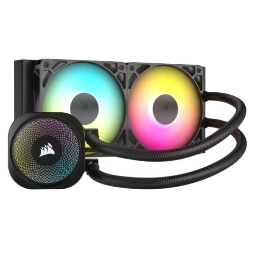 Corsair NAUTILUS 240 RS ARGB Liquid CPU Cooler, RS120 ARGB Magnetic Dome Fans, RGB Pump, Daisy-Chain Connections, Black