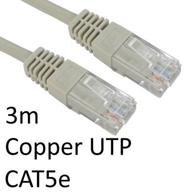 RJ45 (M) to RJ45 (M) CAT5e 3m Grey OEM Moulded Boot Copper UTP Network Cable