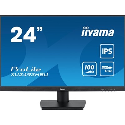 iiyama ProLite XU2493HSU-B6 – LED monitor – 24 (23.8 viewable) – 1920 x 1080 Full HD (1080p) @ 100 Hz – IPS – 250 cd/m – 1000:1 – 1 ms – HDMI DisplayPort – speakers – matte black