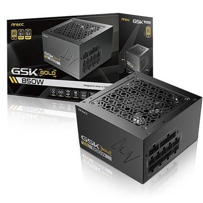 Antec GSK ATX3.1 850W Power Supply, 80 PLUS Gold, Full Modular, PCIe 5.1, JP Capacitors, Silent FDB Fan, CircuitShield Protection