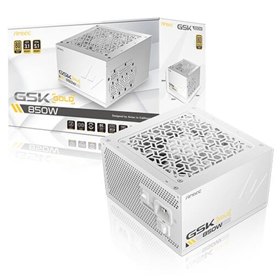 Antec GSK ATX3.1 850W Power Supply, White,80 PLUS Gold, Full Modular, PCIe 5.1, JP Capacitors, Silent FDB Fan, CircuitShield Protection